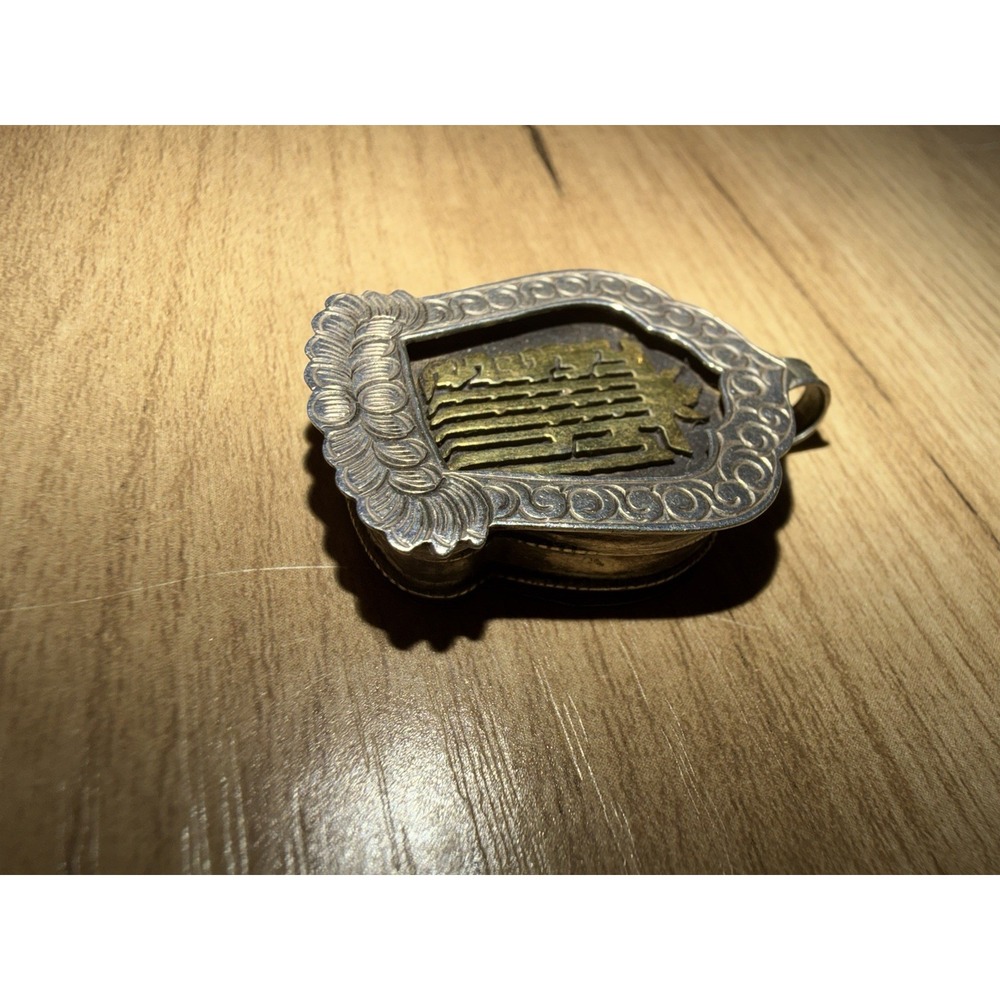 Sterling Silver Buddhism Kalachakra Lotus Two Tone Prayer Box Pendant - Picture 4 of 8